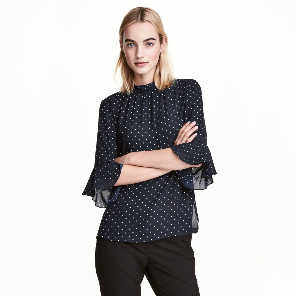 H&M Navy Dot Blouse